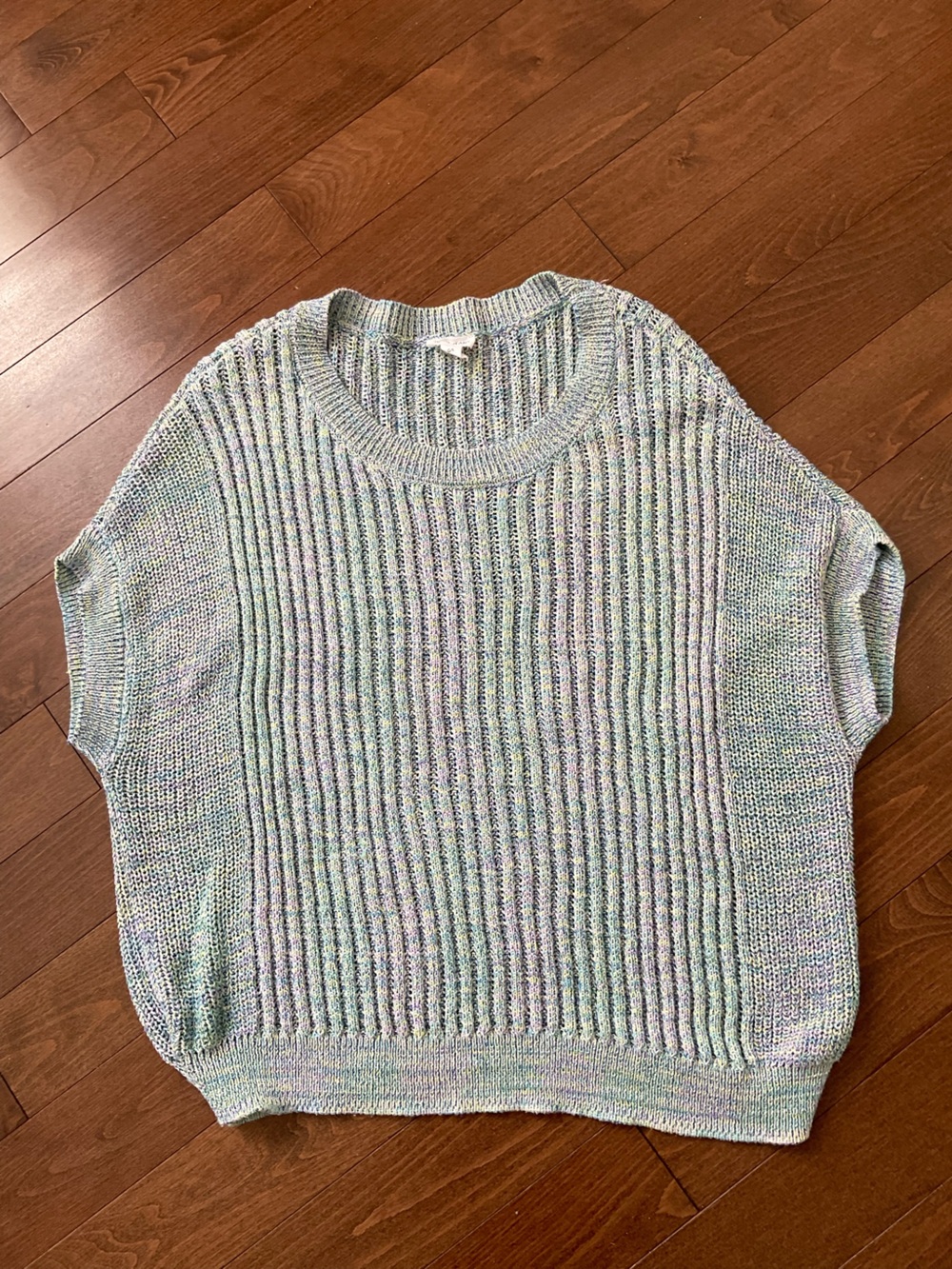 Tribal Short-Sleeve Ribbed Knit Sweater